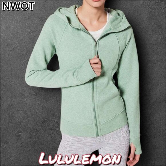 NWOT Lululemon Scuba Hoodie Light Cotton Fleece Heathered River Mist - 4 - Picture 1 of 10